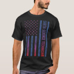 T-shirt Bleu Rouge Américain Drapeau Technicien en science<br><div class="desc">Conception géniale pour le Technicien en Sciences de la Terre. Merci.</div>