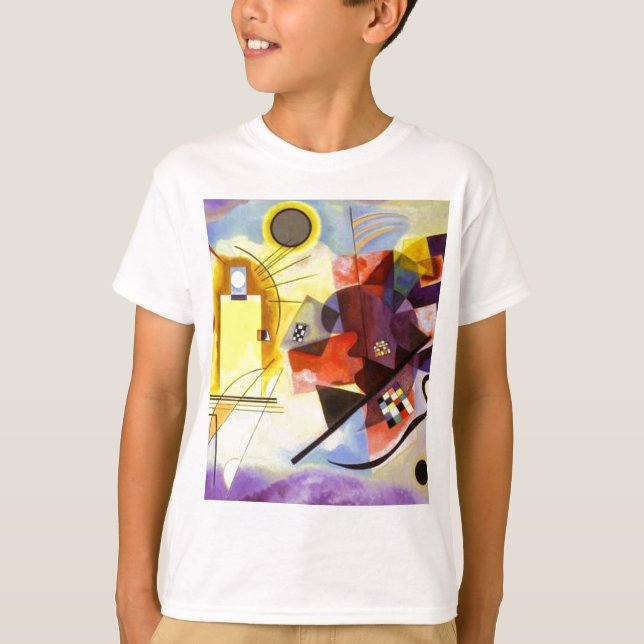 T-shirt Bleu rouge jaune Kandinsky peinture Abstraite (Devant)