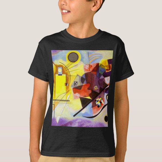 T-shirt Bleu rouge jaune Kandinsky peinture Abstraite (Devant)