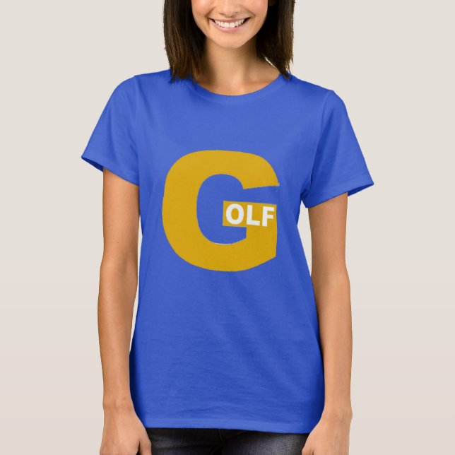 T-shirt bleu royal  femme  DESIGN  GOLF   (Devant)