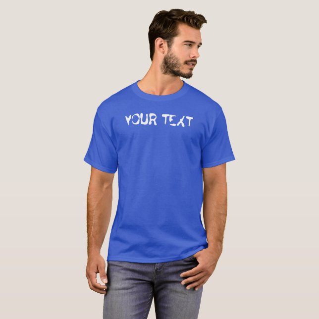 T-shirt Bleu royal profond à double face Ajouter votre hom (Devant entier)