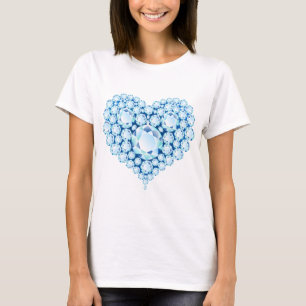 T-shirt Bleu Sapphire Gems Coeur