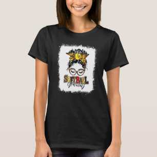 T-shirt Bleu Softball Grammy Leopard Messy Mothers