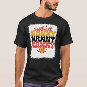 T-shirt Bleu Softball Nanny Retro Softball Maman