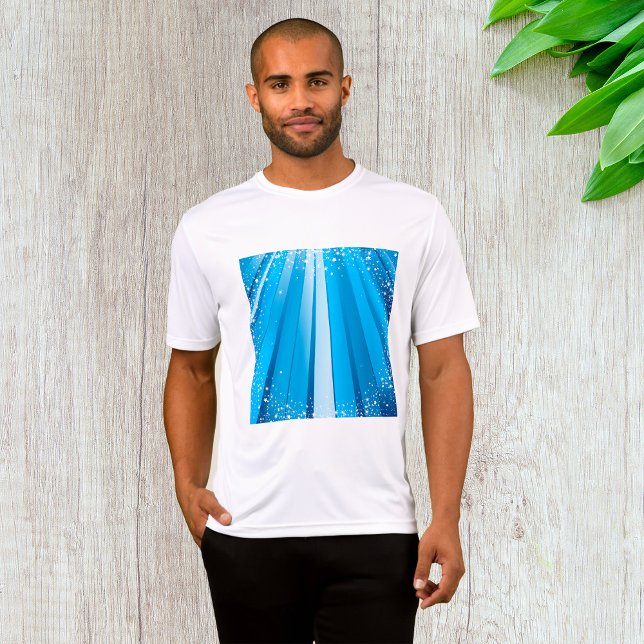 T-shirt Bleu Starburst Étincelle avec rayons lumineux (Créateur téléchargé)