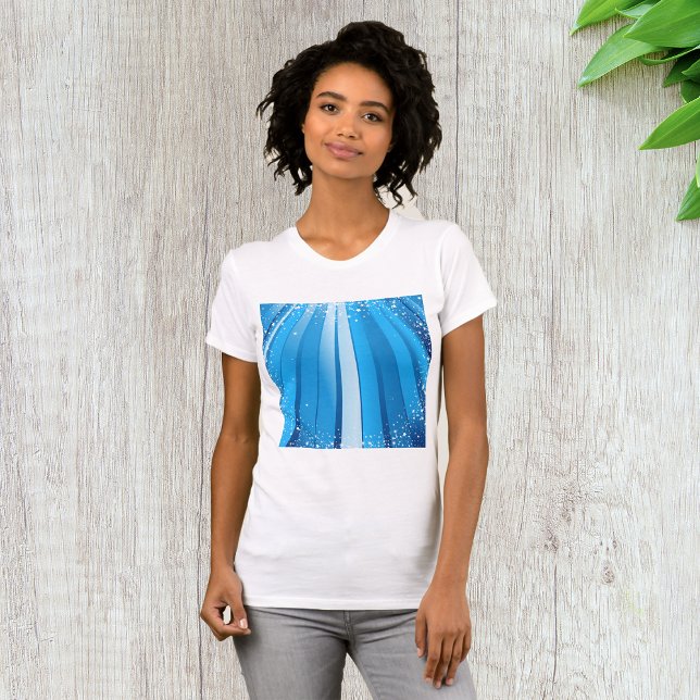 T-shirt Bleu Starburst Étincelle avec rayons lumineux (Créateur téléchargé)