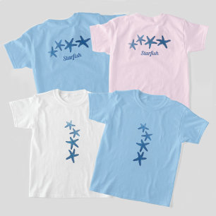 T-shirt Bleu Starfish Personnalisé avec le nom