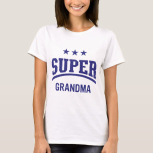 T-shirt Bleu Super Grand-mère Anniversaire