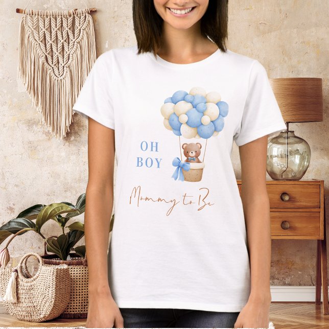 T-shirt Bleu Teddy Ours Oh Garçon Balloon Maman À Être Béb (Créateur téléchargé)
