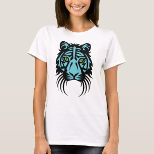 T-shirt Bleu tribal de noir de tatouage de tigre
