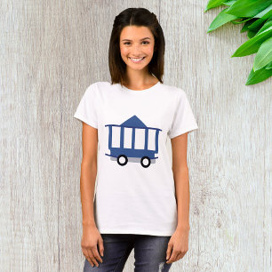 T-shirt Bleu Trolley Icône voiture Vintage Wagon
