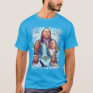 T-shirt Bleu Turquoise tendance Famous Amérindiens Hommes