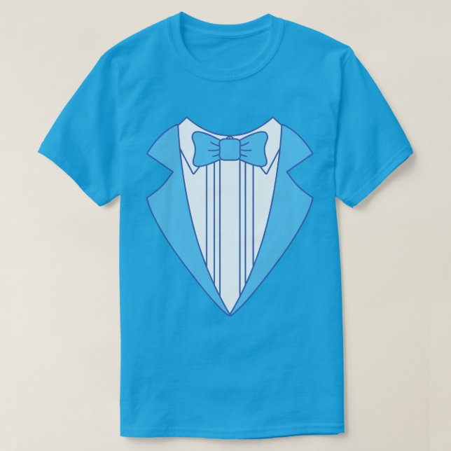T-shirt bleu Tuxedo (Design devant)