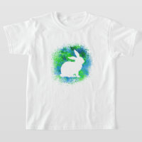 T-shirt bleu vert lapin enfant