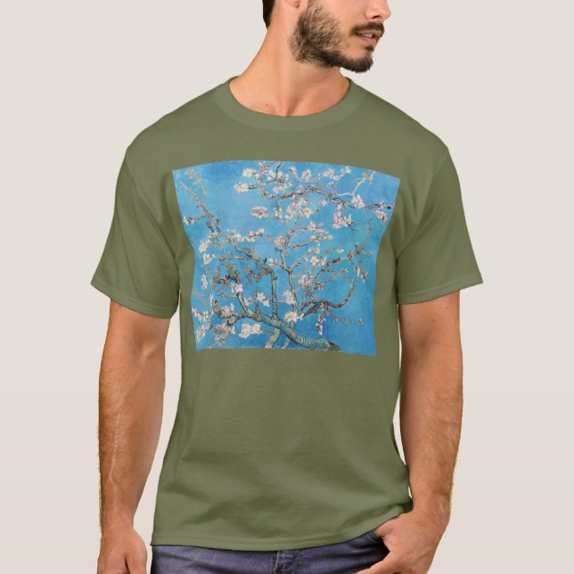 T-shirt Bleu Vincent van Gogh Art Peinture (Devant)