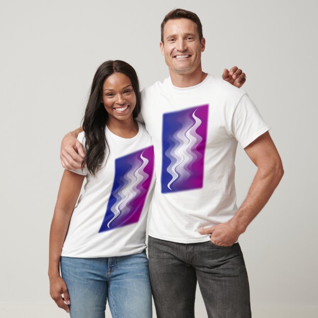 T-shirt Bleu violet blanc (Unisexe)
