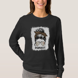 T-shirt Bleu Volleyball Mawmaw Messy Bun Mawmaw Life M