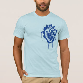 T-shirt Bleu vrai au coeur