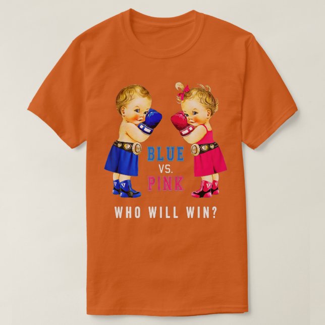 T-shirt Bleu vs rose Boxing Babies Genre Reveal Party s (Design devant)