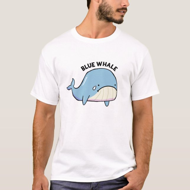 T-Shirt Bleu Whale Sad Whale Pun (Devant)