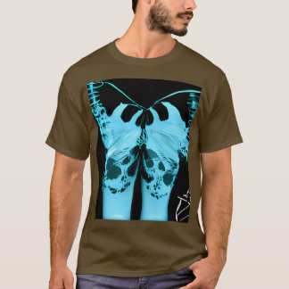 T-shirt Bleu Xray Monster Squelette Papillon et Beau