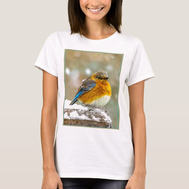 T-shirt Bleuet de l'Est en neige - Photo originale (Devant)