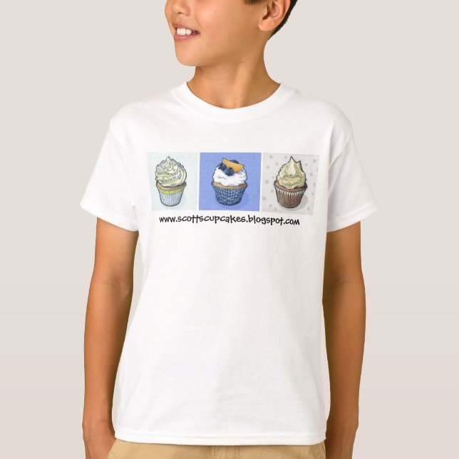 T-shirt bleus de trio de petit gâteau (Devant)