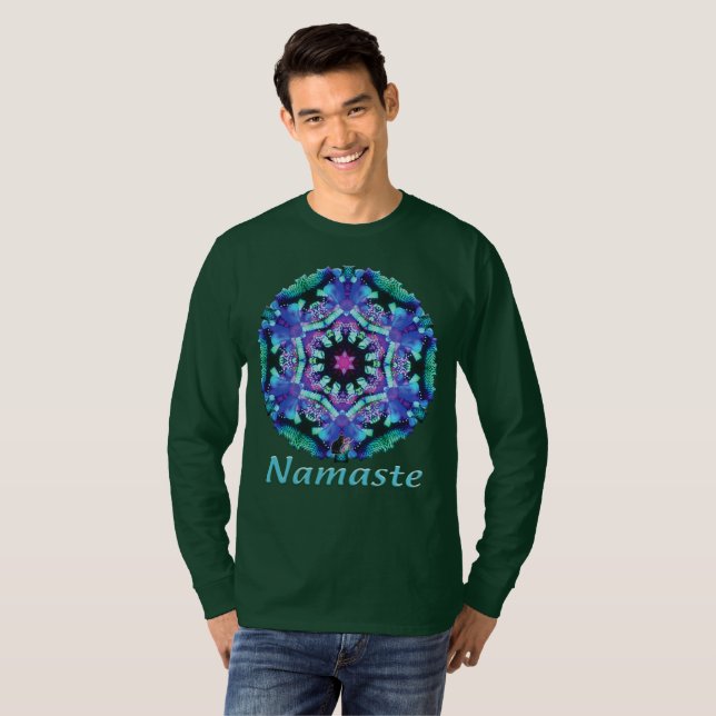 T-shirt Bleus Namaste Kaléidoscope (Devant entier)