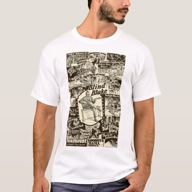 T-shirt Blind Blake sur collage Paramount Records (Devant)