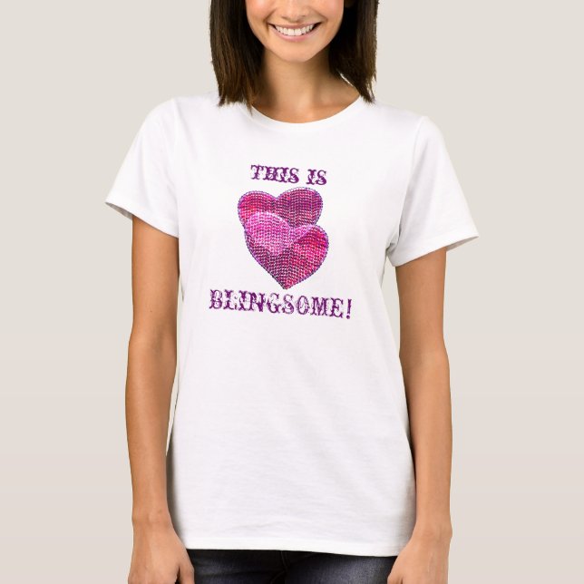 T-shirt blingsome de deux herats pailletés (Devant)