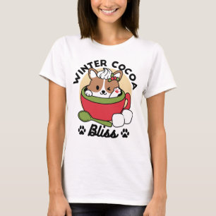 T-shirt Bliss de cacao d'hiver - Chien mignon en mode Mug
