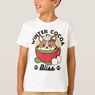 T-shirt Bliss de cacao d'hiver - Chien mignon en mode Mug