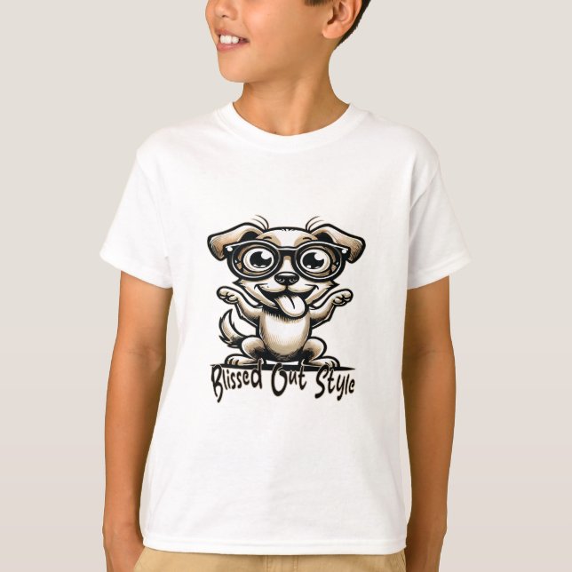 T-shirt Blissed out dog (Devant)