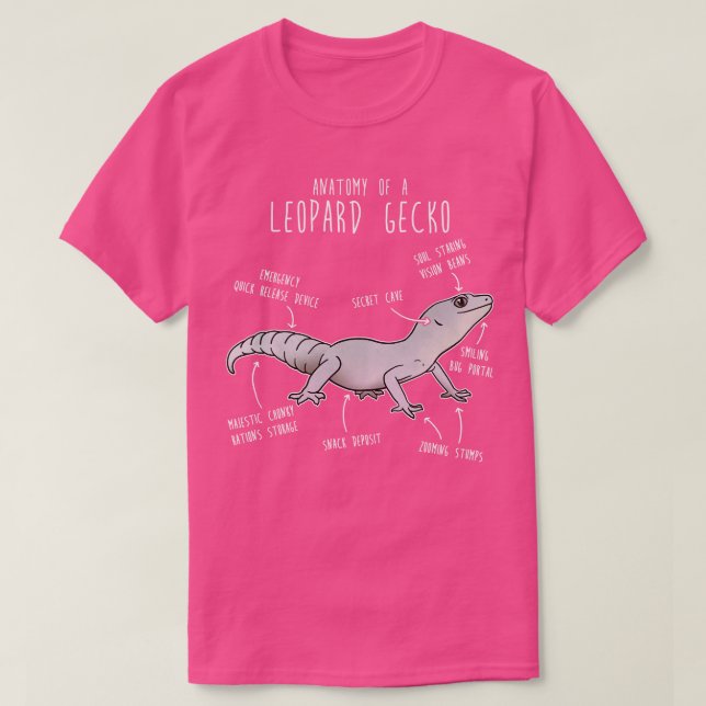 T-shirt Blizzard Leopard Gecko Lizard Reptile Anatomie (Design devant)