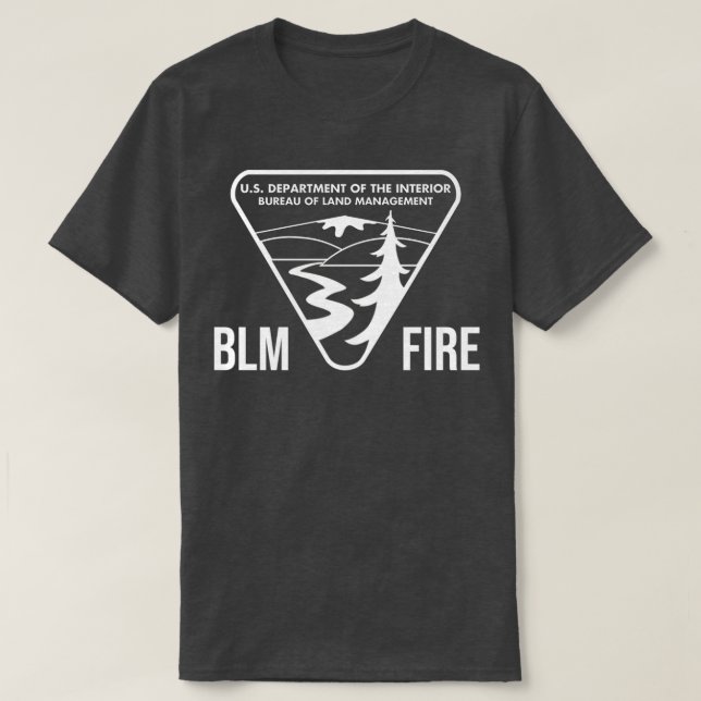 T-shirt BLM FIRE Bureau de la gestion des terres Blanc (Design devant)