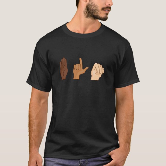 T-shirt BLM Sign Language ASL Equality Cadeau (Devant)