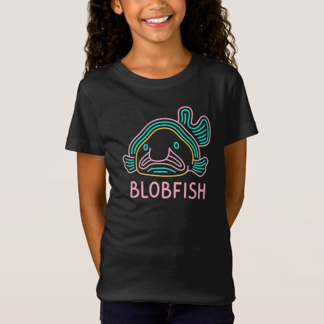 T-Shirt Blobby poisson néon drôle – Dessin animé bizarre d (Devant)