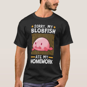 T-shirt Blobfish A Mangé Mon Devoir Meme Poisson Blob Laid