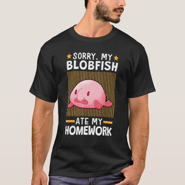 T-shirt Blobfish A Mangé Mon Devoir Meme Poisson Blob Laid (Devant)