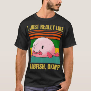 T-shirt Blobfish Lover Funny Blobby Fishing Retro Vintag