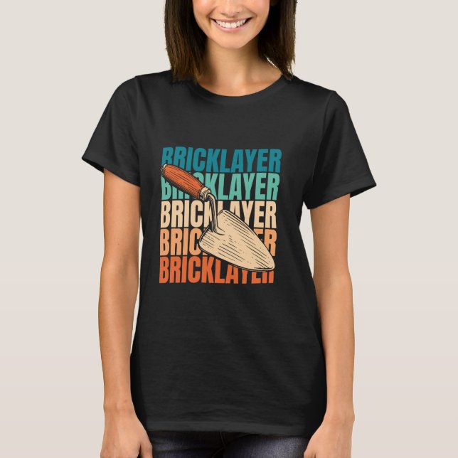 T-shirt Bloc de brique de maçonnerie de brique rétro - bri (Devant)