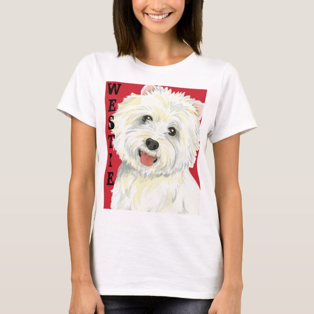 T-shirt Bloc de couleur de Westie (Devant)