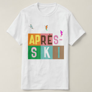 T-shirt Bloc de couleurs pour skieurs rétros après ski
