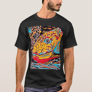 T-shirt Bloc de poisson perroquet imprimé