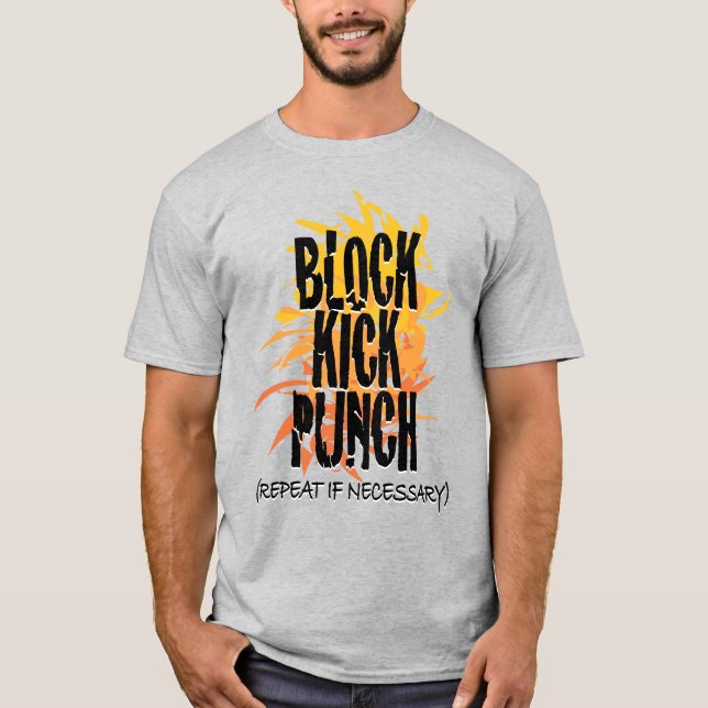T-shirt Bloc Kick Punch Fire Gfx (Devant)