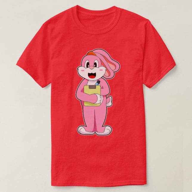 T-shirt Bloc-notes de secrétaire de lapin (Design devant)