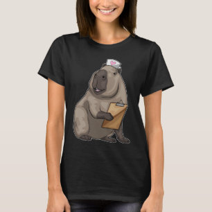 T-shirt Bloc-notes pour soins infirmiers Capybara