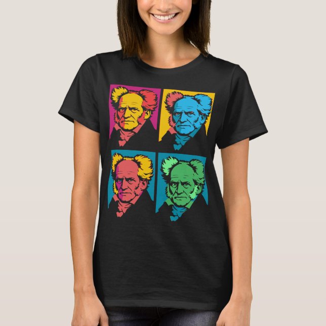 T-shirt Bloc portrait pop art de Schopenhauer (Devant)