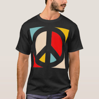 T-shirt Blocage de couleur, panneau de paix