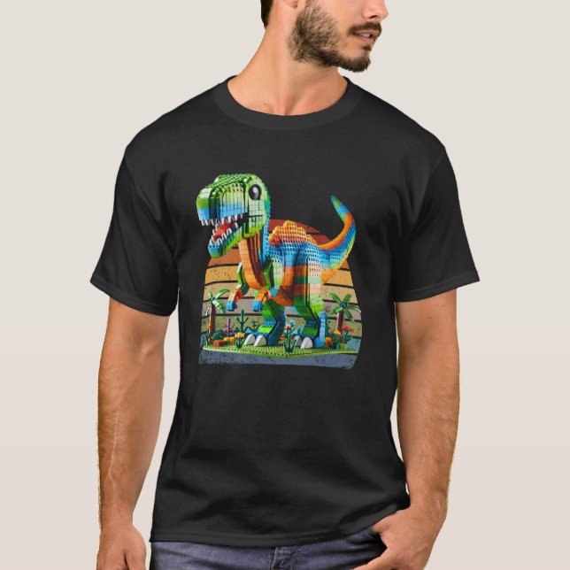 T-shirt Block Builder Play ! Doté de briques de dinosaures (Devant)